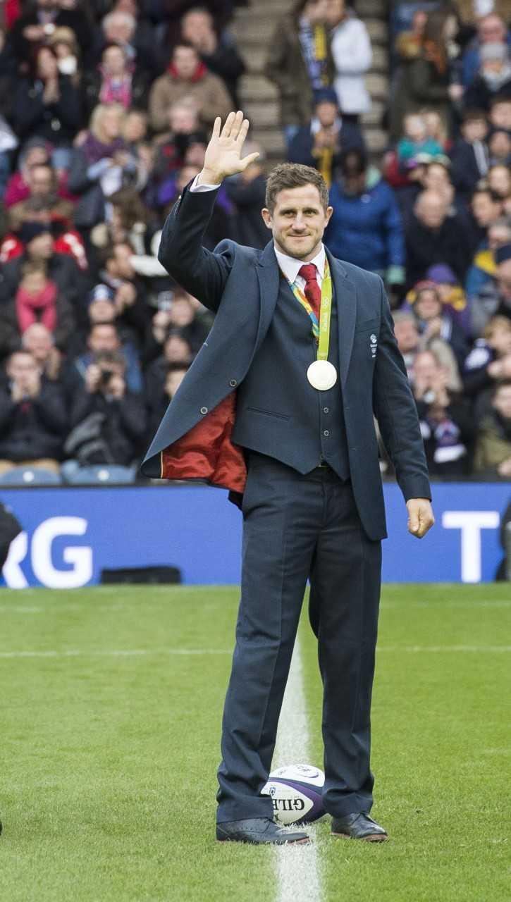 Mark Robertson with his Olympic silver medal, Rio 2016